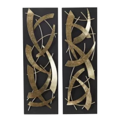 Set Of 2 Metal Abstract Dimensional Wall Decors With Wood Backing Gold - Olivia & May 18 Set Of 2 Metal Abstract Dimensional Wall Decors With Wood Backing Gold - Olivia & May -Northlight Store GUEST 256eeeab c12f 4f8f bd07 7c542144aefa