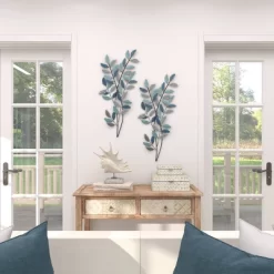 Metal Leaf Wall Decor With Gold Accent Blue - Olivia & May -Northlight Store GUEST 26b79036 561d 4ac6 ba40 2cdec58e73ec