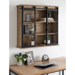 30" X 28" Barnhardt Decorative Wooden Wall Cabinet With 2 Sliding Glass Doors Rustic Brown - Kate & Laurel All Things Decor 13 30" X 28" Barnhardt Decorative Wooden Wall Cabinet With 2 Sliding Glass Doors Rustic Brown - Kate & Laurel All Things Decor -Northlight Store GUEST 26bde666 64cf 4803 b21c 0a8d07056f85