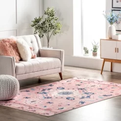NuLOOM Roxanna Machine Washable Boho Floral Area Rug