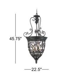 Franklin Iron Works French Scroll Rubbed Bronze Chandelier 22 1/2" Wide Rustic 9-Light Fixture For Dining Room House Kitchen Island Entryway Bedroom -Northlight Store GUEST 2a0182d4 3c98 4fc8 a38e 68668dfe4370