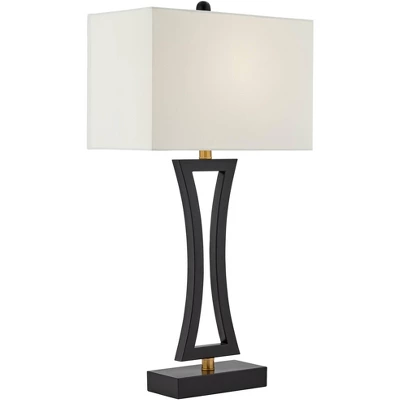 360 Lighting Roxie Modern Table Lamps 31" Tall Set Of 2 Black Metal With USB Charging Port White Rectangular Shade For Bedroom Living Room Bedside 8 360 Lighting Roxie Modern Table Lamps 31" Tall Set Of 2 Black Metal With USB Charging Port White Rectangular Shade For Bedroom Living Room Bedside - Image 8