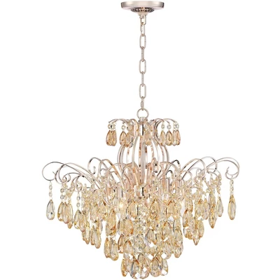 Vienna Full Spectrum Mellie Champagne Gold Chandelier 24" Wide French Crystal 6-Light Fixture For Dining Room House Kitchen Island Entryway Bedroom 7 Vienna Full Spectrum Mellie Champagne Gold Chandelier 24" Wide French Crystal 6-Light Fixture For Dining Room House Kitchen Island Entryway Bedroom - Image 7
