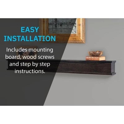 Mantels Direct Bisbee - Floating Fireplace Oak Hardwood Mantel Shelf Wooden Shelf Perfect For Electric Fireplaces - Made In The USA 4 Mantels Direct Bisbee - Floating Fireplace Oak Hardwood Mantel Shelf Wooden Shelf Perfect For Electric Fireplaces - Made In The USA - Image 4