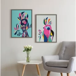 18" X 24" Sylvie Galah Framed Canvas Wall Art By Rachel Lee Gray - Kate And Laurel -Northlight Store GUEST 2bb6bdb2 249a 4fe0 8a31 916f7350ad89