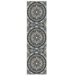 Trinity Bohemian Medallion Patio Area Rug Beige/Blue - Captiv8e Designs -Northlight Store GUEST 2c58ed3c bdb0 4c3a 8a94 8ab12bed5f9b