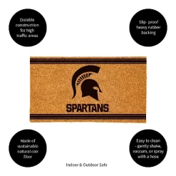 Evergreen Michigan State University Logo Turf Mat, Brown- 28 X 16 Inches Indoor Outdoor Doormat -Northlight Store GUEST 2d108a99 99ee 4db9 8bae fca6717e3a39