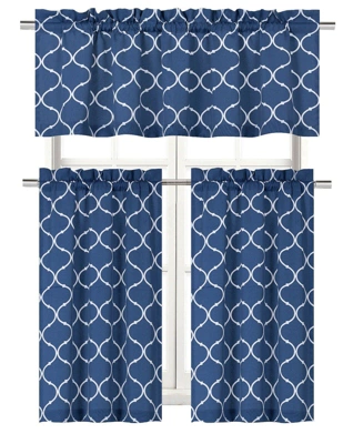 Kate Aurora Shabby Lattice Cotton Blend Kitchen Curtain Tier & Valance Set 3 Kate Aurora Shabby Lattice Cotton Blend Kitchen Curtain Tier & Valance Set - Image 3