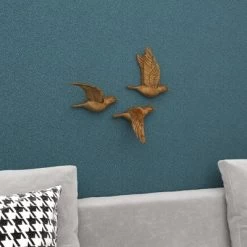 Resin Bird Metallic 3D Sculpted Wall Decor Set Of 3 Gold - Olivia & May -Northlight Store GUEST 2ee18415 a694 405e b8f6 bddd77062f61