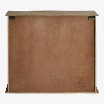 30" X 28" Barnhardt Decorative Wooden Wall Cabinet With 2 Sliding Glass Doors Rustic Brown - Kate & Laurel All Things Decor 2 30" X 28" Barnhardt Decorative Wooden Wall Cabinet With 2 Sliding Glass Doors Rustic Brown - Kate & Laurel All Things Decor - Image 2