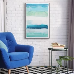 24" X 36" Watercolor Wash I By Natasha Marie Framed Wall Art Canvas - Fine Art Canvas