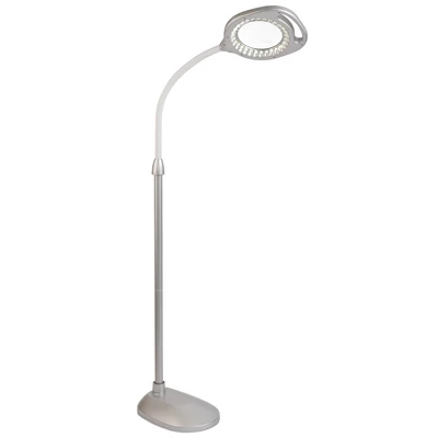 16" 2-In-1 Led Floor Lamp Silver (Includes LED Light Bulb) - OttLite 1 16" 2-In-1 Led Floor Lamp Silver (Includes LED Light Bulb) - OttLite