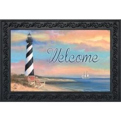 Briarwood Lane Coastal Lighthouse Summer Doormat Welcome Pier Indoor Outdoor 30" X 18"