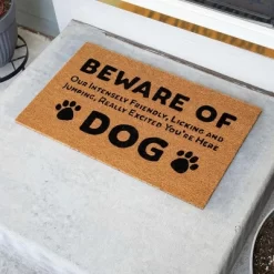 BirdRock Home Beware Of Dog Coir Front Door & Entry Doormat - 18" X 30"