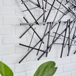 Metal Geometric Overlapping Lines Wall Decor Dark Gray - Olivia & May -Northlight Store GUEST 36a54611 8329 4221 891c 216f8bd44da4