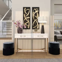 Set Of 2 Metal Abstract Dimensional Wall Decors With Wood Backing Gold - Olivia & May 20 Set Of 2 Metal Abstract Dimensional Wall Decors With Wood Backing Gold - Olivia & May -Northlight Store GUEST 37d20b6d 263d 423f 932b b932d4e7157b