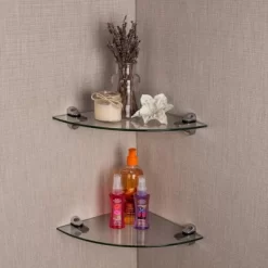 (Set Of 2) 10" X 10" Radial Floating Shelves Clear Glass - Danya B. -Northlight Store GUEST 37e97616 ed57 4814 9bd8 0e0225dc16df