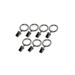 Versailles Home Fashions 7pk Steel Clip Window Curtain Rings - Brushed Nickel