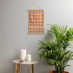 Schatzi Brown Retro Jumbo Daisy Fiber Wall Hanging Orange - Deny Designs