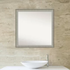 29" X 29" Non-Beveled Elegant Narrow Bathroom Wall Mirror Brushed Pewter - Amanti Art -Northlight Store GUEST 3a8e2491 1658 421a ba15 346de4a8187d