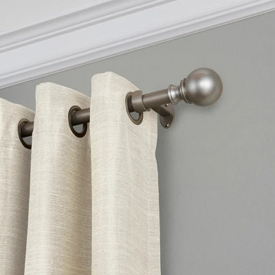 Cordelia 1" Window Drapery Single Curtain Rod With Globe Ball Finial - Elrene Home Fashions 1 Cordelia 1" Window Drapery Single Curtain Rod With Globe Ball Finial - Elrene Home Fashions