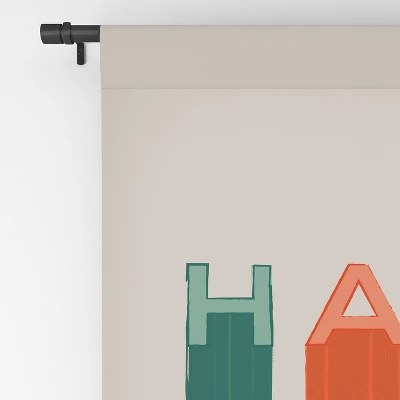 Showmemars Happy Letters In Retro Colors 50" X 84" Single Panel Room Darkening Window Curtain - Society 6 3 Showmemars Happy Letters In Retro Colors 50" X 84" Single Panel Room Darkening Window Curtain - Society 6 - Image 3