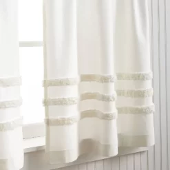 3pc Water's Edge Tufted Window Valance And Tiers Set White - Martha Stewart -Northlight Store GUEST 3b9b131b 76c8 4778 9a38 8d3d0011ba04