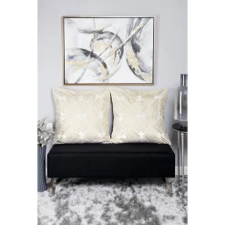Contemporary Canvas Abstract Framed Wall Art With Gold Frame Gold - CosmoLiving By Cosmopolitan
