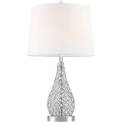 360 Lighting Sergio Modern Accent Table Lamps 23 1/2" High Set Of 2 Acrylic Chrome USB Charging Port White Drum For Bedroom Living Room Bedside Desk -Northlight Store GUEST 3d608808 3ba7 4e26 a7d0 3bc2d1e50e10