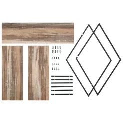 3-Tier Antigua Crossed Double Diamond Wall Shelf Unit Black/Rustic - Danya B. -Northlight Store GUEST 3e68e4a5 af5f 4979 8aa0 6a80d5797d3d