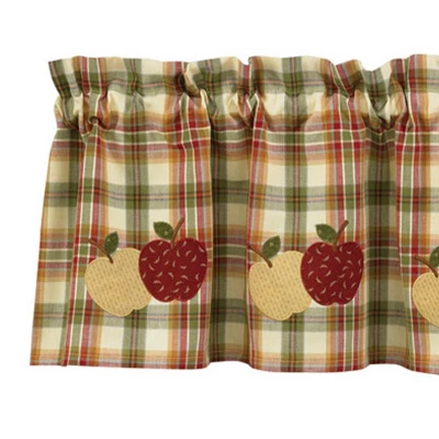 Park Designs Apple Lined Valance - 60''L - Red 2 Park Designs Apple Lined Valance - 60''L - Red - Image 2