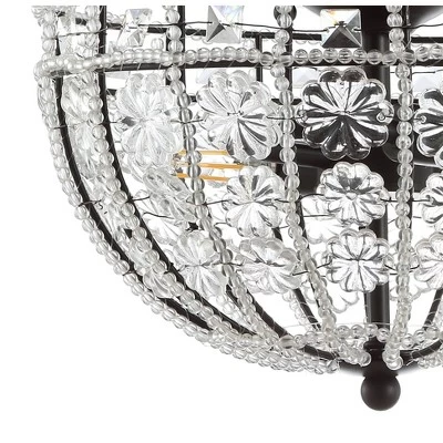 12" LED Metal/Acrylic Crystal Flower Semi Flush Mount Black/Clear - Jonathan Y 3 12" LED Metal/Acrylic Crystal Flower Semi Flush Mount Black/Clear - Jonathan Y - Image 3