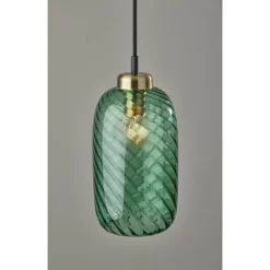 Derrick Pendant Black With Brass Accents - Adesso