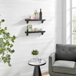 24" Set Of 2 Floating Wall Decor Display Ledge Shelves Black - Danya B. -Northlight Store GUEST 4091053b f458 4521 94a9 14883ac4153f