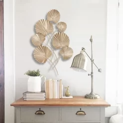LuxenHome Gold Palm Leaf Metal Ornamental Wall Decor Wall Art