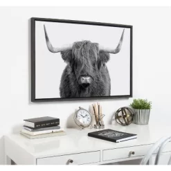 23" X 33" Sylvie Highland Cow Portrait Framed Canvas By Amy Peterson Gray - Kate & Laurel All Things Decor -Northlight Store GUEST 44cc43b4 2234 4106 9f6d 19b42b204670
