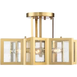 Possini Euro Design Casa Star Modern Ceiling Light Semi Flush Mount Fixture 16" Wide Warm Brass 6-Light Clear Glass For Bedroom Kitchen Living Room -Northlight Store GUEST 482c539f 457c 47ee b624 4a502ebf521f