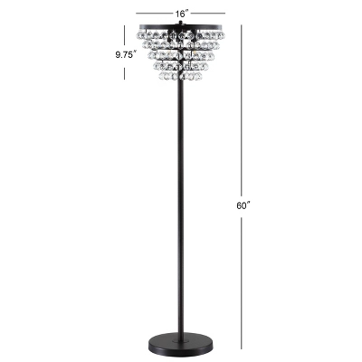 60" Crystal/Metal Jemma Floor Lamp (Includes Energy Efficient Light Bulb) - JONATHAN Y 3 60" Crystal/Metal Jemma Floor Lamp (Includes Energy Efficient Light Bulb) - JONATHAN Y - Image 3