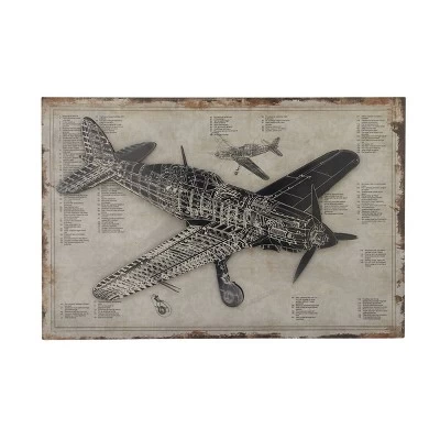 Industrial Transportation Wall Decor White - Olivia & May 2 Industrial Transportation Wall Decor White - Olivia & May - Image 2