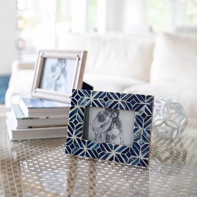 4x6 Inches Blue Wood, Resin & Glass Photo Frame - Foreside Home & Garden 6 4x6 Inches Blue Wood, Resin & Glass Photo Frame - Foreside Home & Garden - Image 6