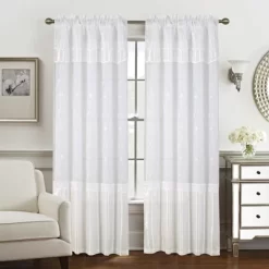 Priscilla Embroidered Panel With Double Valance - RT Designers Collection -Northlight Store GUEST 4b295031 e48b 481e 9ac7 565d51bc2a5a