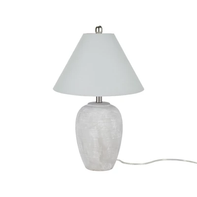 23" Unglazed Ceramic Jar Table Lamp - Nourison 5 23" Unglazed Ceramic Jar Table Lamp - Nourison - Image 5