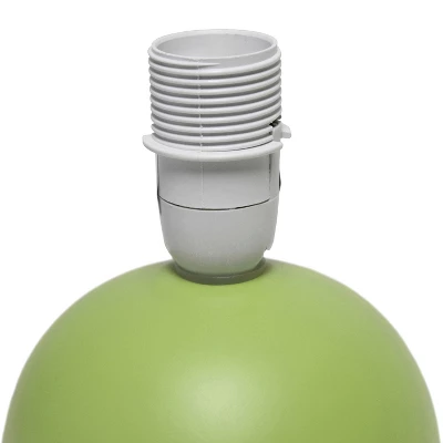 8.66" 2pk Petite Ceramic Orb Base Bedside Table Lamps With Matching Tapered Drum Shade Green - Creekwood Home 2 8.66" 2pk Petite Ceramic Orb Base Bedside Table Lamps With Matching Tapered Drum Shade Green - Creekwood Home - Image 2