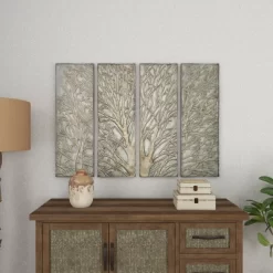 Metal Tree Wall Decor With Embossed Design Set Of 4 Brown - Olivia & May -Northlight Store GUEST 4d817638 3c82 47ee 8e4e d1c1d66c1af5
