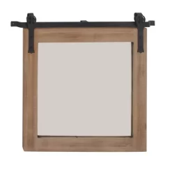 Wood Wall Mirror With Metal Hanging Rod Brown - Olivia & May -Northlight Store GUEST 4d9a2f74 f872 4d83 8a75 4032e08194eb