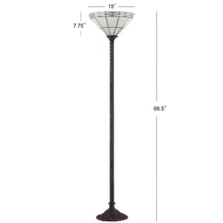 68.57" Moore Tiffany Style Torchiere Floor Lamp (Includes LED Light Bulb) Bronze - JONATHAN Y -Northlight Store GUEST 4e8ef8e5 443e 4d5a 8365 4c553c1c5f66