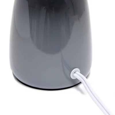 10.04" Traditional Ceramic Thimble Base Bedside Table Desk Lamp With Matching Fabric Shade Gray - Simple Designs 5 10.04" Traditional Ceramic Thimble Base Bedside Table Desk Lamp With Matching Fabric Shade Gray - Simple Designs - Image 5