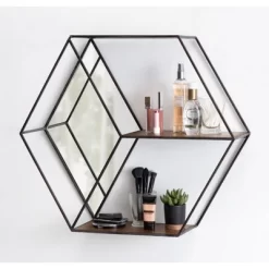 26" X 7" X 23" Lintz Hexagon Shelves With Mirror - Kate & Laurel All Things Decor 9 26" X 7" X 23" Lintz Hexagon Shelves With Mirror - Kate & Laurel All Things Decor -Northlight Store GUEST 51b9b8b4 a08c 43eb 9d50 82a8dbb2e332