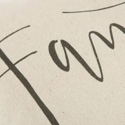 18"x18" 'Family' Sentiment Decorative Filled Square Throw Pillow Neutral - Rizzy Home