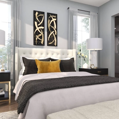 Set Of 2 Metal Abstract Dimensional Wall Decors With Wood Backing Gold - Olivia & May 12 Set Of 2 Metal Abstract Dimensional Wall Decors With Wood Backing Gold - Olivia & May - Image 12